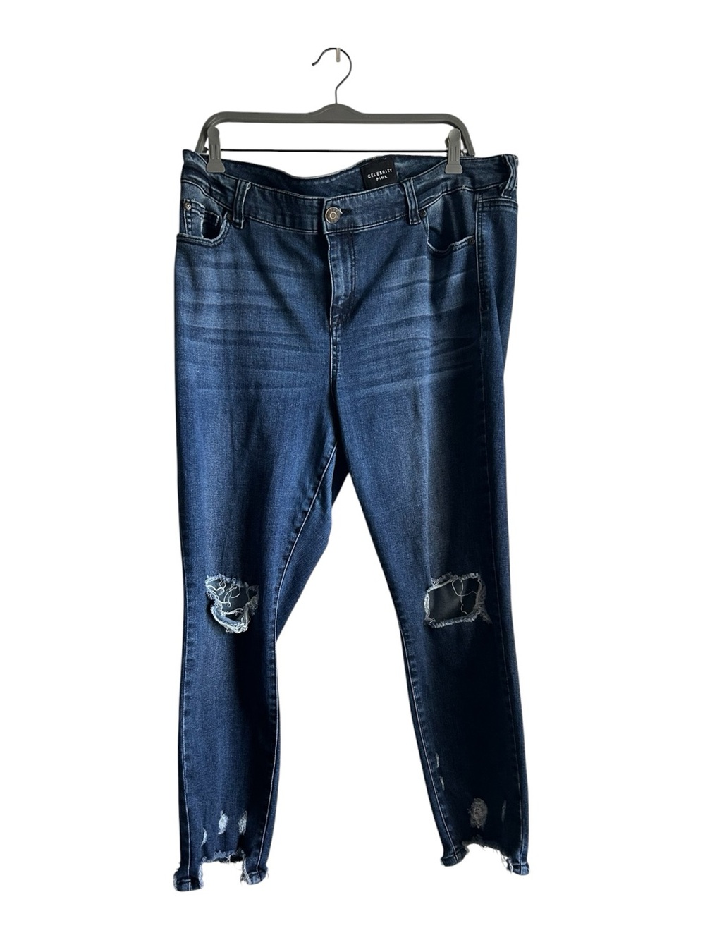 Celebrity Pink Size 18 Ankle Skinny Blue Distressed Jeans Mid Rise